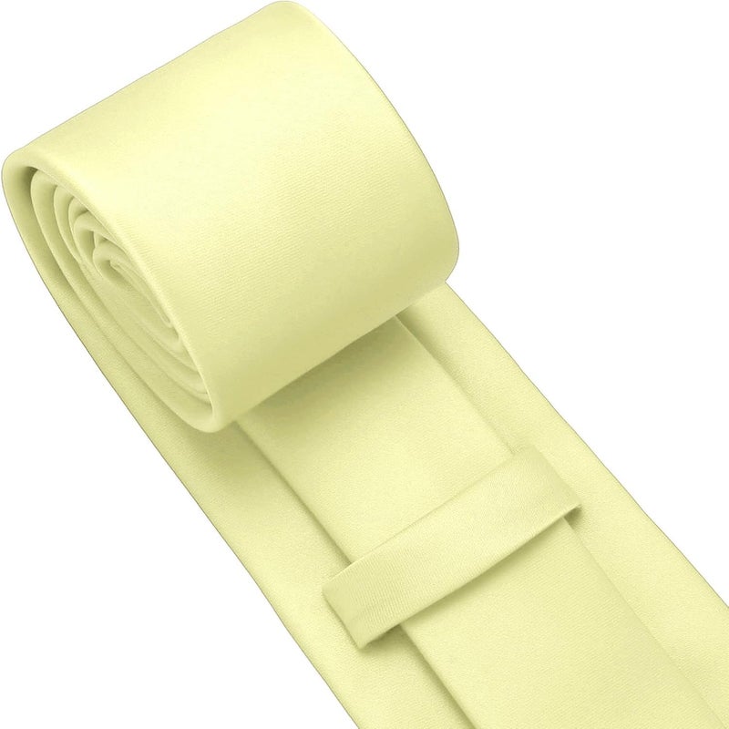 pensee Men's Tie Set Solid Pure Color 3.15" (8CM) Classic Formal Plain Necktie and Pocket Square Set For Men - Image 5